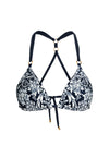 A+O X PQ SWIM RILEY REVERSIBLE T-BACK TRIANGLE TOP-FLOWER FIELD INDIGO-ALICE + OLIVIA