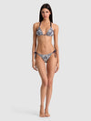 A+O X PQ SWIM RILEY REVERSIBLE T-BACK TRIANGLE TOP-FLOWER FIELD INDIGO-ALICE + OLIVIA