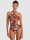 A+O X PQ SWIM DELILAH CROSS FRONT ONE-PIECE-GARDEN VISTA CANDY APPLE-ALICE + OLIVIA