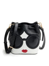STACEFACE BUCKET BAG-BLACK/OFF WHITE MULTI-ALICE + OLIVIA