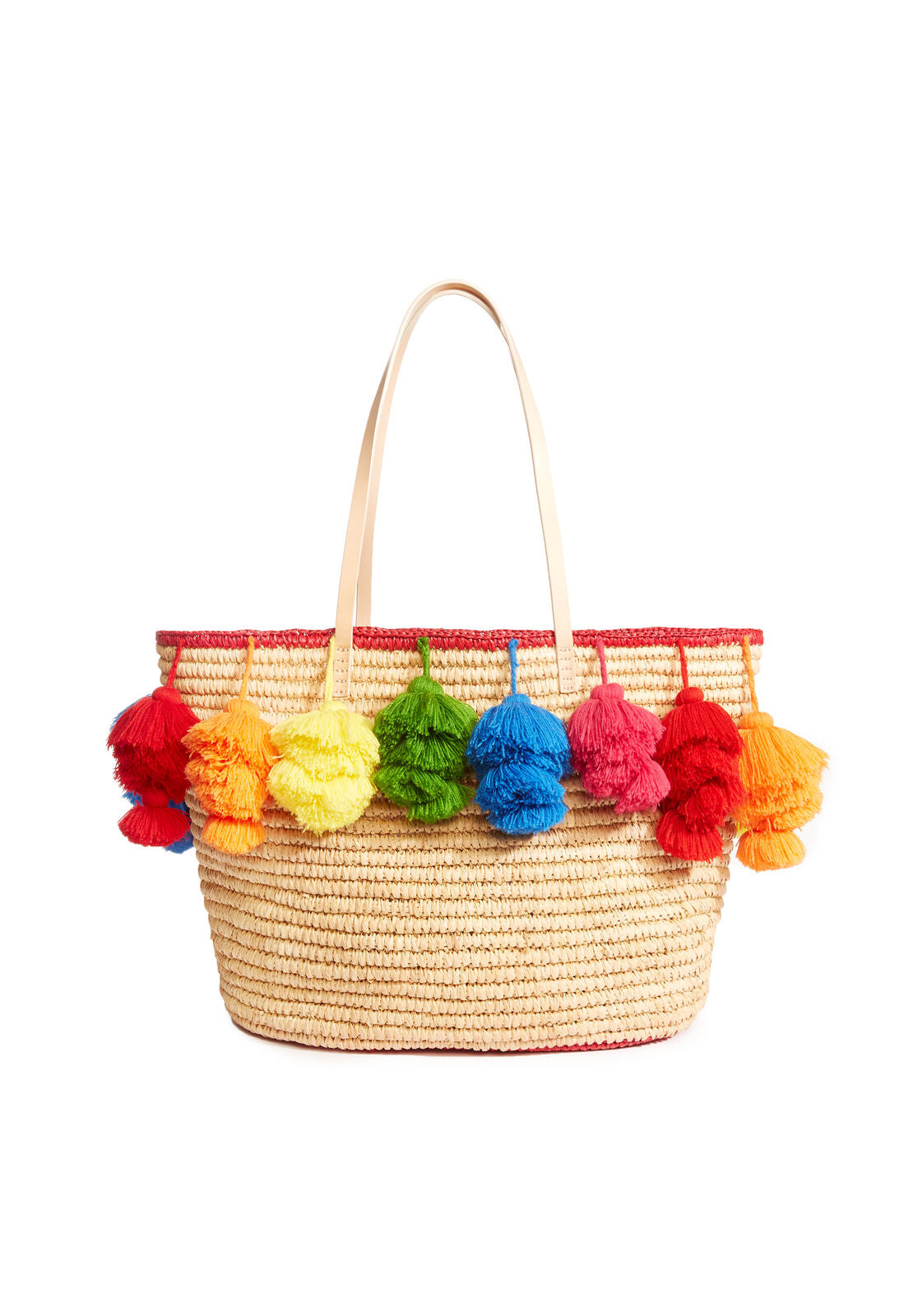 SALLY RAINBOW POM POM TOTE-MULTI-ALICE + OLIVIA
