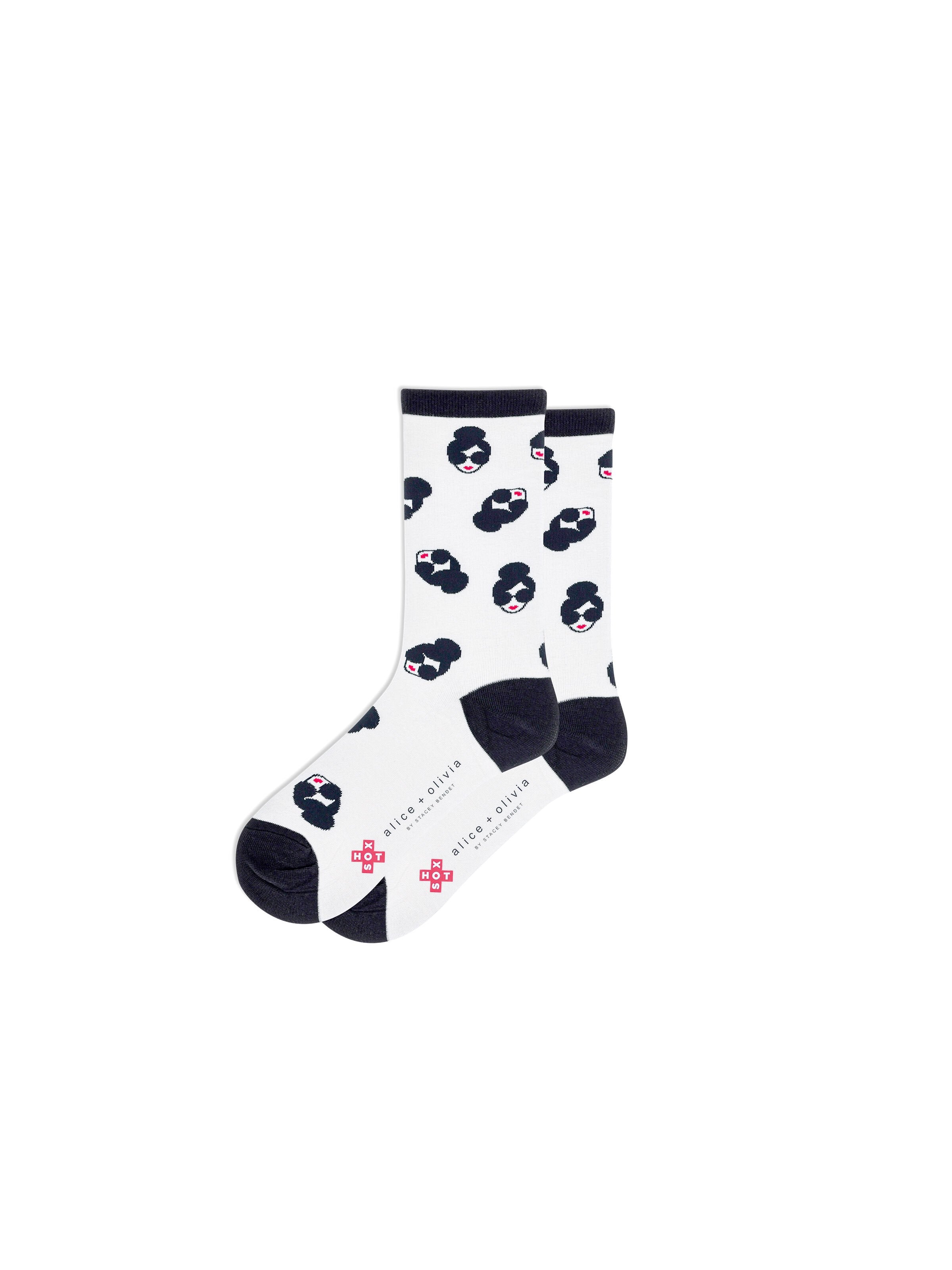 A+O X HOTSOX CREW SOCKS - BLACK/WHITE