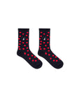 A+O X HOTSOX CREW SOCKS-BLACK / RED-ALICE + OLIVIA