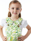 A+O x DOTTY DUNGAREES PETER PAN COLLAR TOP-ANTIQUE BUTTERFLY OFF WHITE-ALICE + OLIVIA