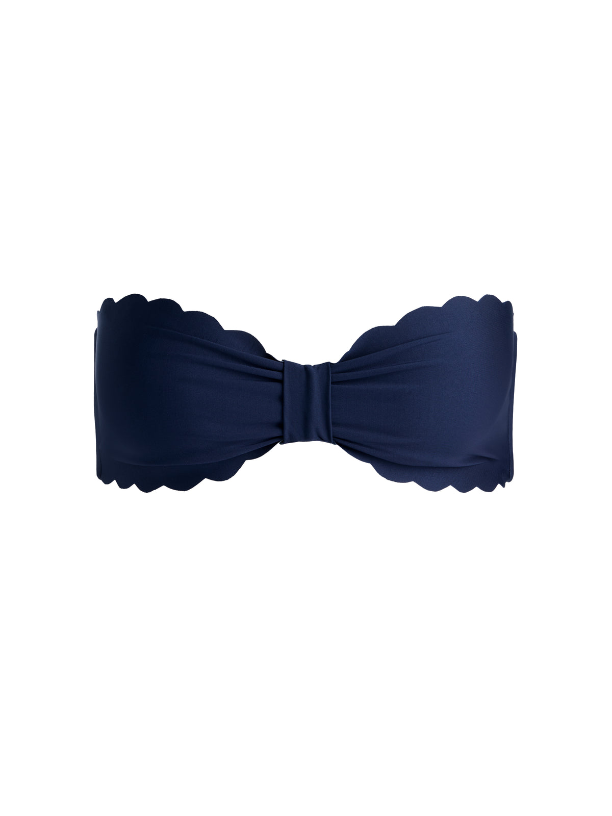 A+O X PQ SWIM ASPEN REVERSIBLE SCALLOPED BANDEAU-METRO STRIPE MIDNIGHT BLUE LG-ALICE + OLIVIA
