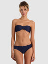 A+O X PQ SWIM ASPEN REVERSIBLE SCALLOPED BANDEAU-METRO STRIPE MIDNIGHT BLUE LG-ALICE + OLIVIA