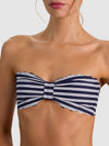 A+O X PQ SWIM ASPEN REVERSIBLE SCALLOPED BANDEAU-METRO STRIPE MIDNIGHT BLUE LG-ALICE + OLIVIA