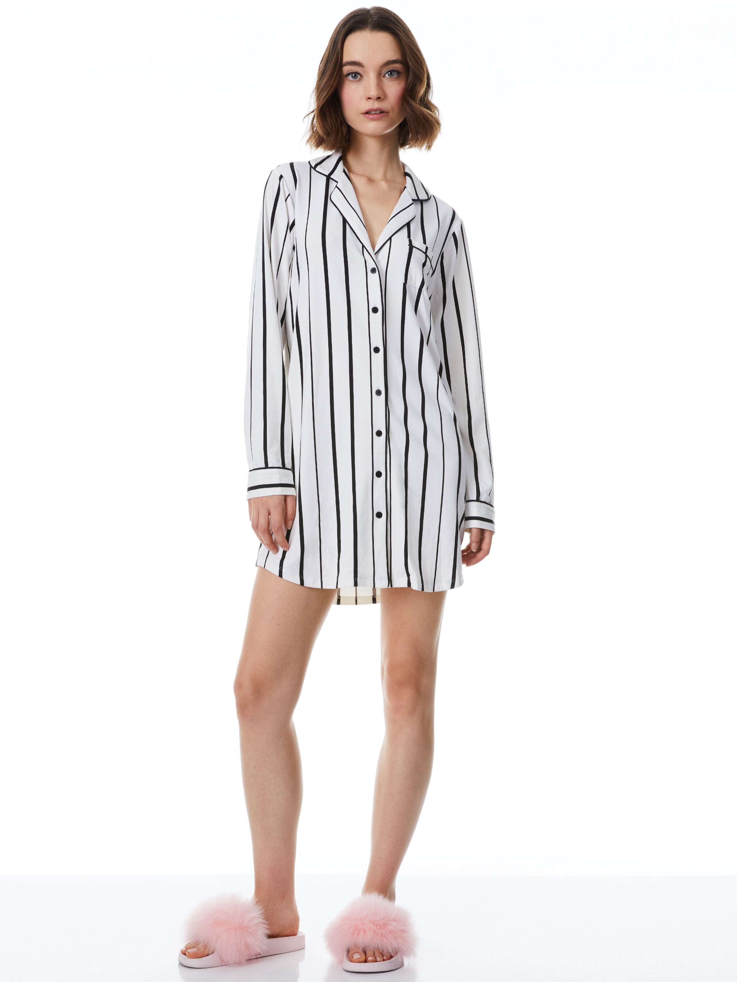 KARA BOYFRIEND DRESS-WHITE/BLACK-ALICE + OLIVIA