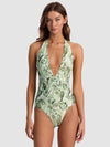 A+O X PQ SWIM HALTER ONE PIECE-SHADOW PALM MD-ALICE + OLIVIA