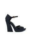 SERIC CROC PRINT HEEL-Black-ALICE + OLIVIA