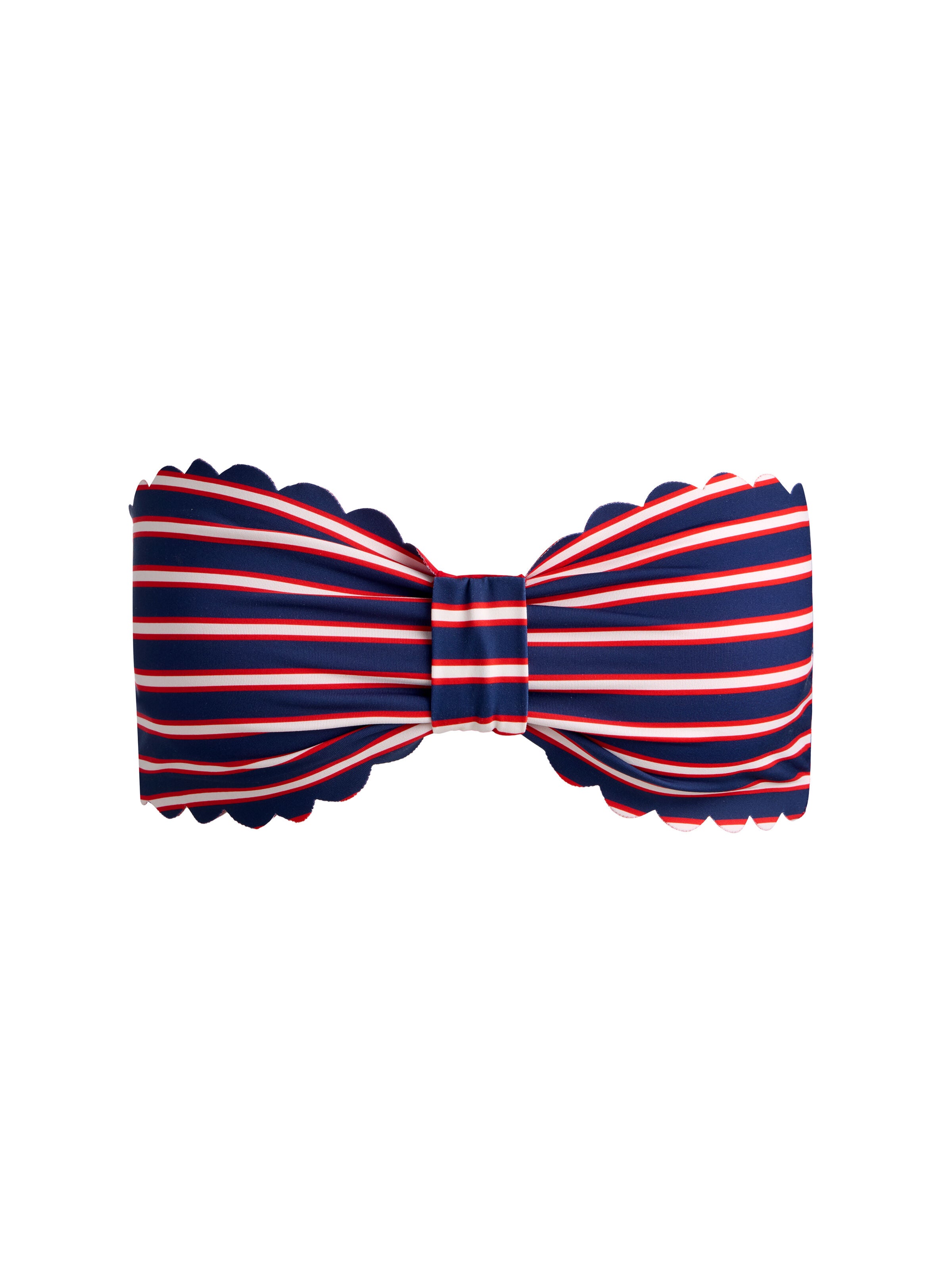 A+O X PQ SWIM REVERSIBLE BANDEAU BIKINI TOP-TEAKWOOD STRIPE FRENCH BLUE-ALICE + OLIVIA