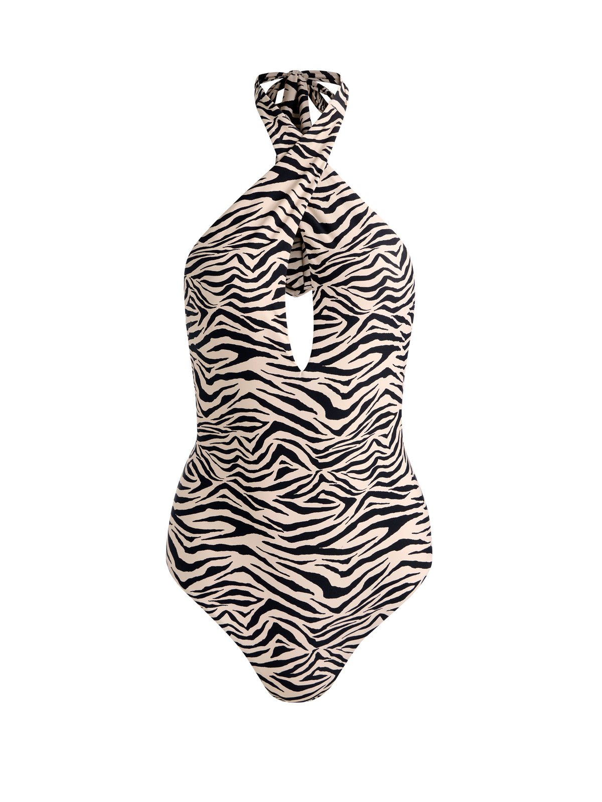 A+O X PQ SWIM DELILAH CROSS FRONT ONE-PIECE - ZEBRA