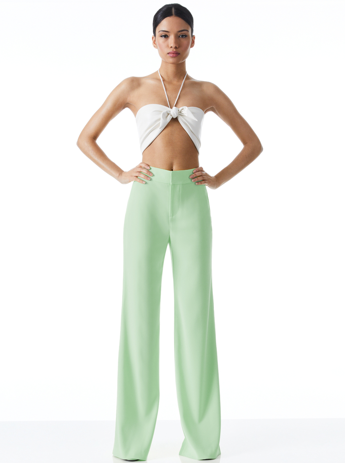DEANNA HIGH WAISTED BOOTCUT PANT - SEAFOAM image 4 - Alice And Olivia