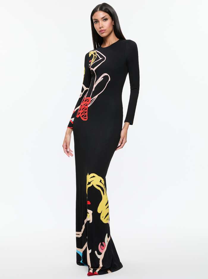 A+O X TOM WESSELMANN DELORA OPEN BACK MAXI DRESS - NATURAL BEAUTY - Alice And Olivia