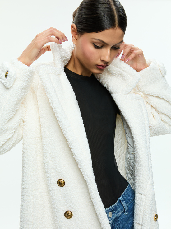 OFF WHITE-TOWNES TEDDY PEACOAT