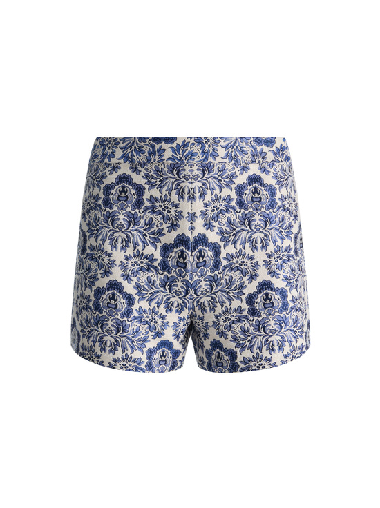 OFF WHITE/TWILIGHT BLUE MULTI-HERA HIGH RISE SHORT