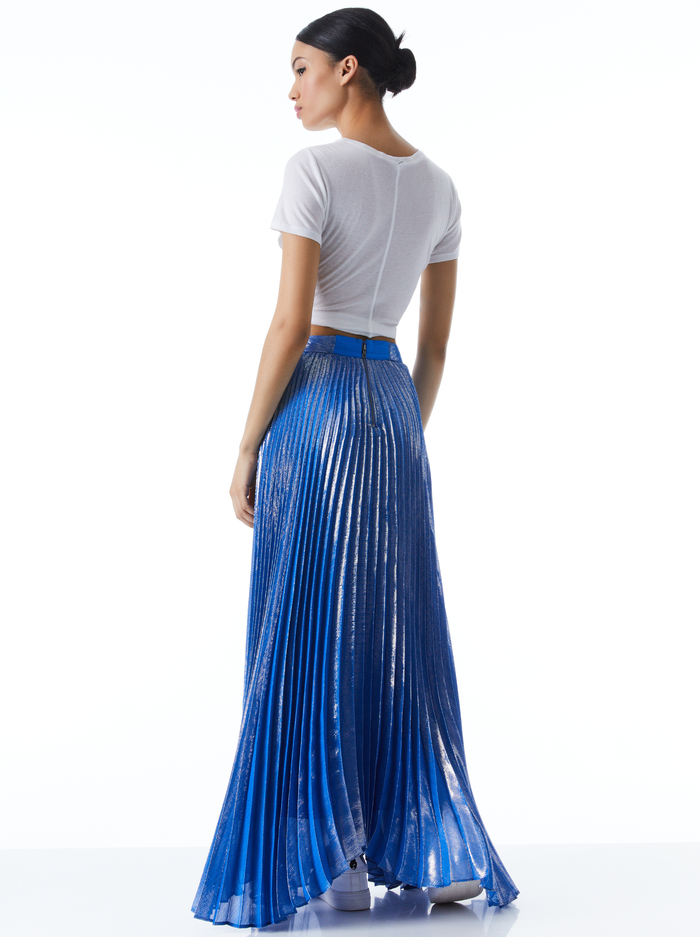 KATZ PLEATED MAXI SKIRT - PALACE BLUE image 1 - Alice And Olivia