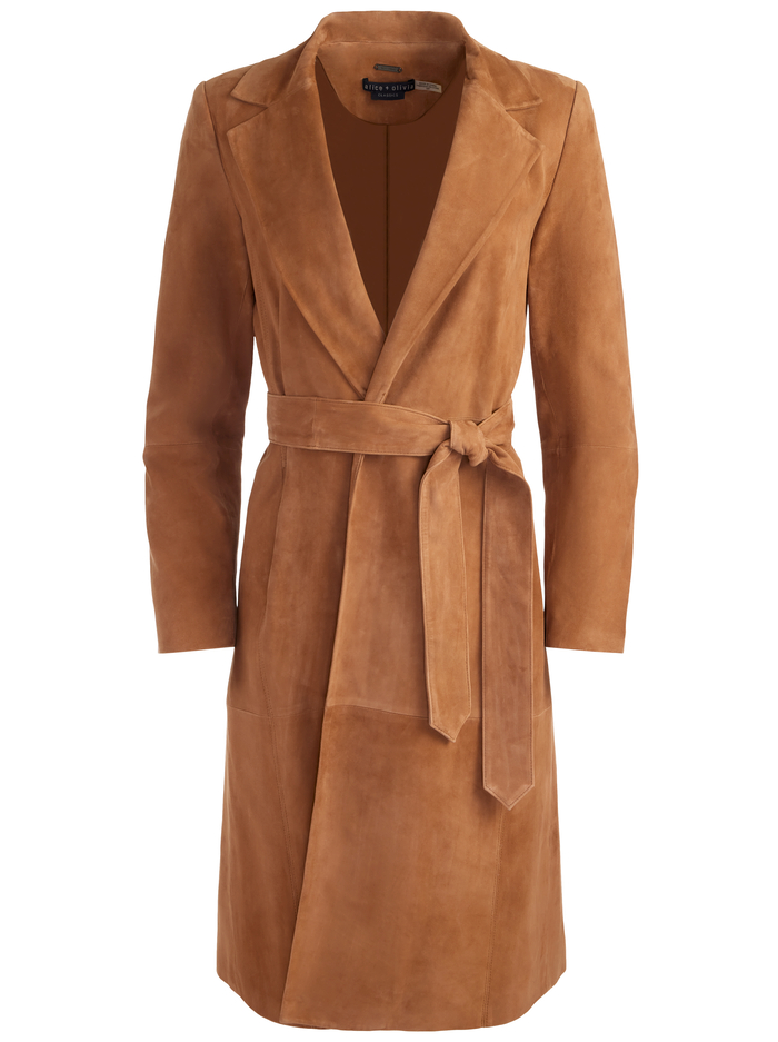 KARLEY SUEDE COAT - CAMEL image 5 - Alice And Olivia
