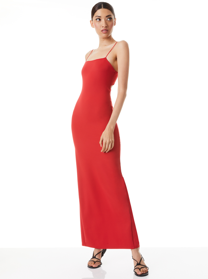 NELLE SPAGHETTI STRAP MAXI DRESS - BRIGHT POPPY image 2 - Alice And Olivia