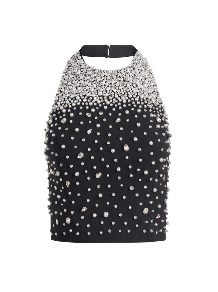 KIESHA EMBELLISHED TOP - BLACK/SILVER image 6 - Alice And Olivia