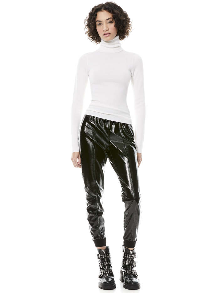 TOKYO VEGAN LEATHER JOGGER - BLACK image 2 - Alice And Olivia