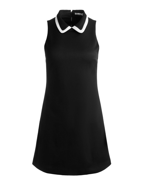 BLACK-VELIA COLLARED MINI DRESS