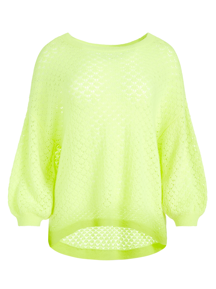 SAFFI POINTELLE PULLOVER - NEON KEYLIME image 5 - Alice And Olivia