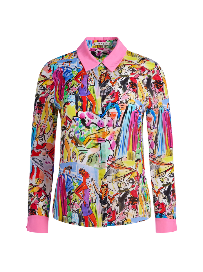 A+O X MOKSHINI WILLA PLACKET TOP - MOKSHINI image 5 - Alice And Olivia