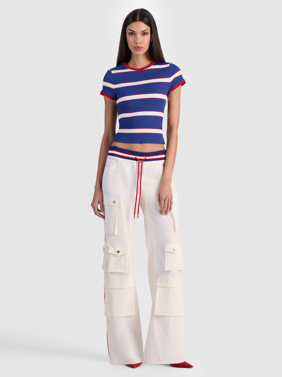 GLAMOUR STRIPE TWILIGHT BLUE-ONIE BABY RINGER TEE