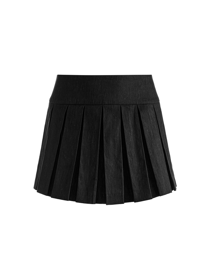 EMILIE LINEN MINI SKORT - BLACK image 5 - Alice And Olivia
