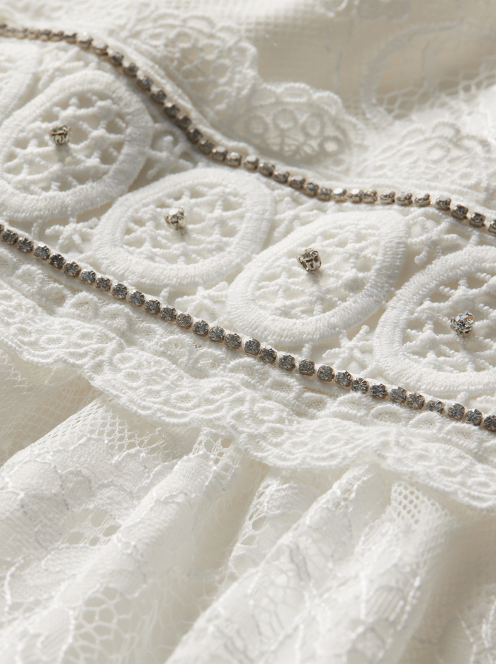 VERNITA EMBROIDERED MINI DRESS - OFF WHITE image 2 - Alice And Olivia