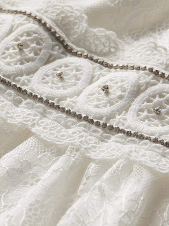 OFF WHITE-VERNITA EMBROIDERED MINI DRESS