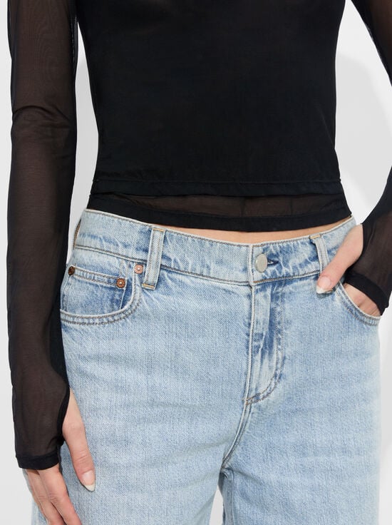 BLACK/BLACK-DELAINA LAYERED TOP