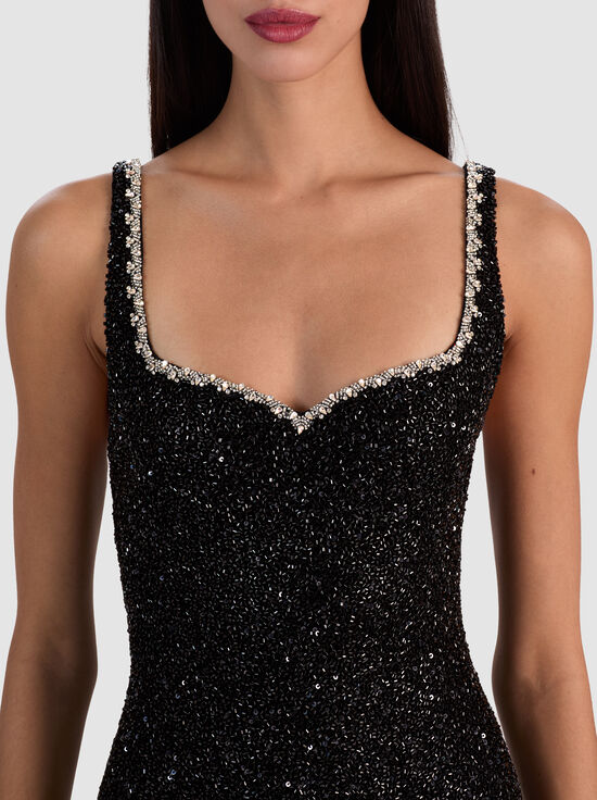 BLACK-EVE EMBELLISHED MINI DRESS