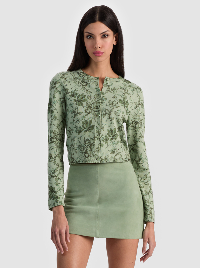CARSON PRINTED CARDIGAN - MYSTIC GARDEN SAGE - ALICE + OLIVIA
