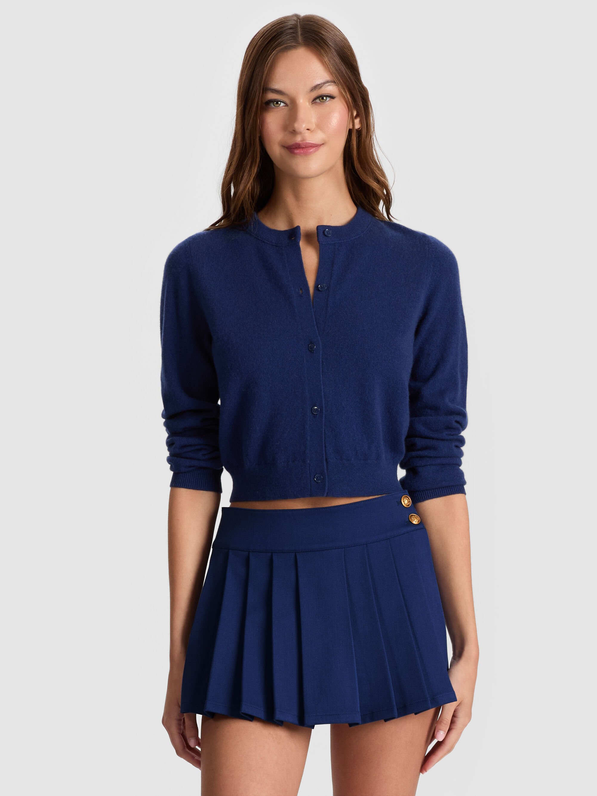 DOLLIE CASHMERE CARDIGAN - INDIGO - ALICE + OLIVIA
