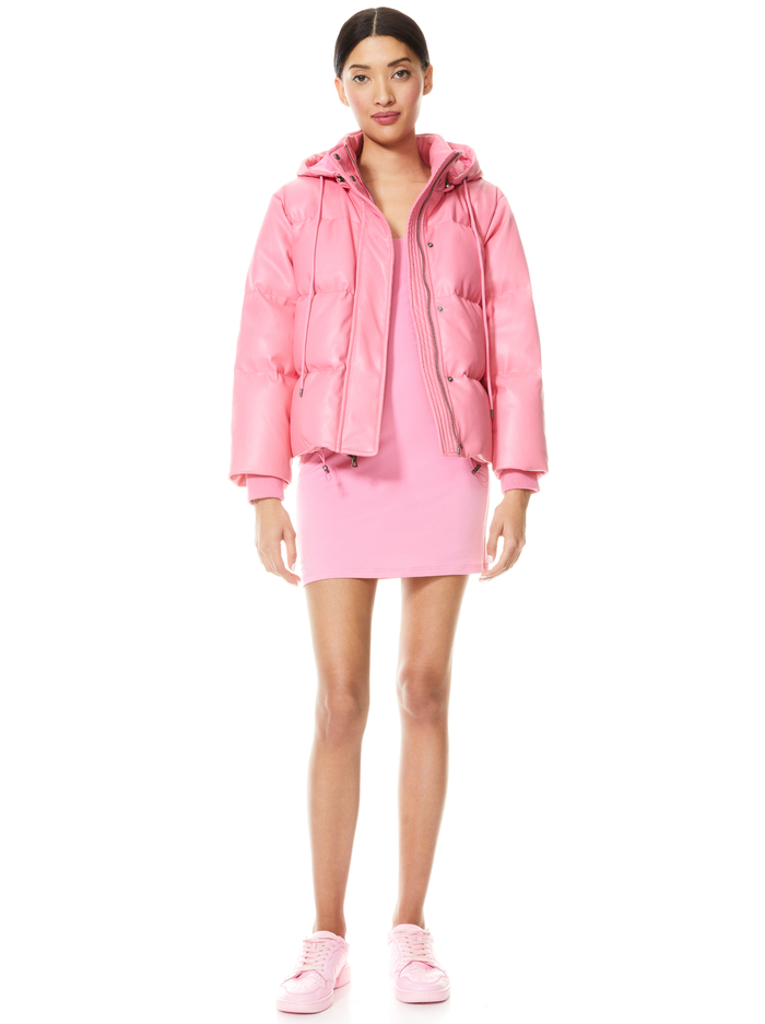 ROBINSON VEGAN LEATHER PUFFER - CALYPSO PINK image 4 - Alice And Olivia