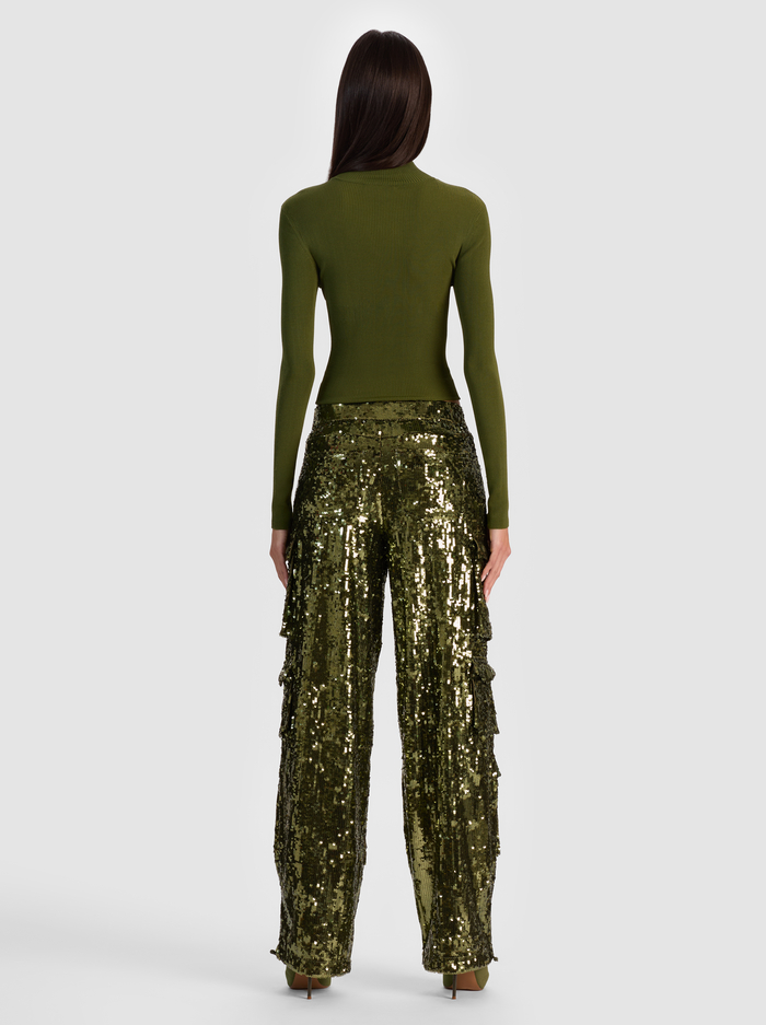 ROBERTA RIBBED TURTLENECK - DARK OLIVE image 2 - Alice And Olivia