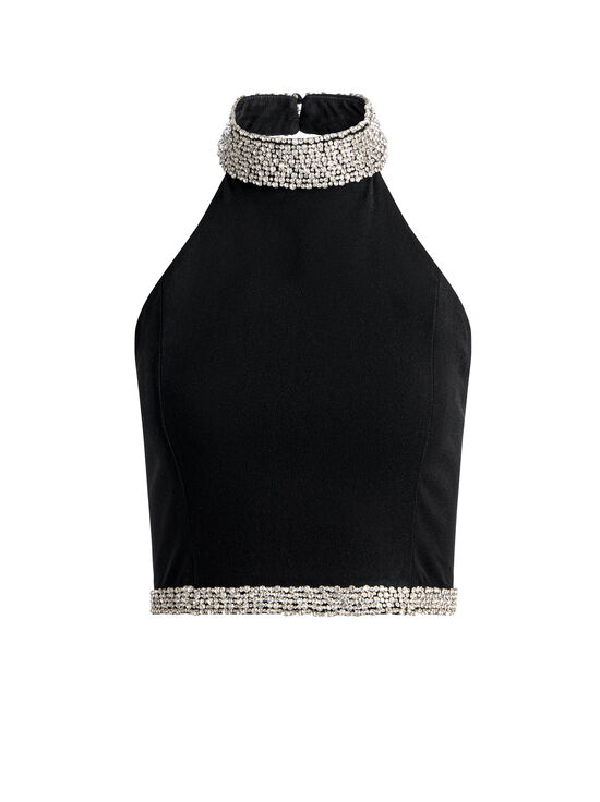 BLACK-GATZ EMBELLISHED TOP