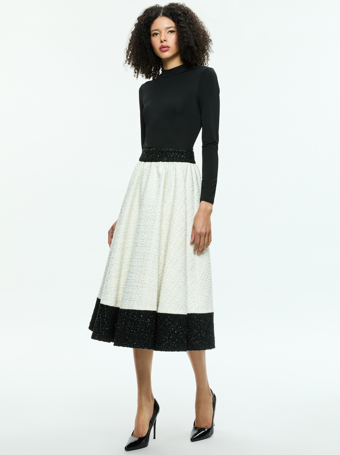 CHARA MIDI DRESS - OFF WHITE/BLACK image 4 - Alice And Olivia
