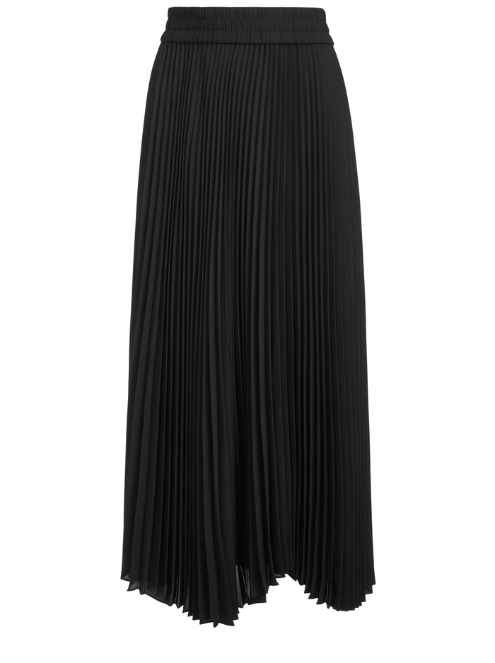 Iva Pleated Midi Skirt In Black | Alice And Olivia
