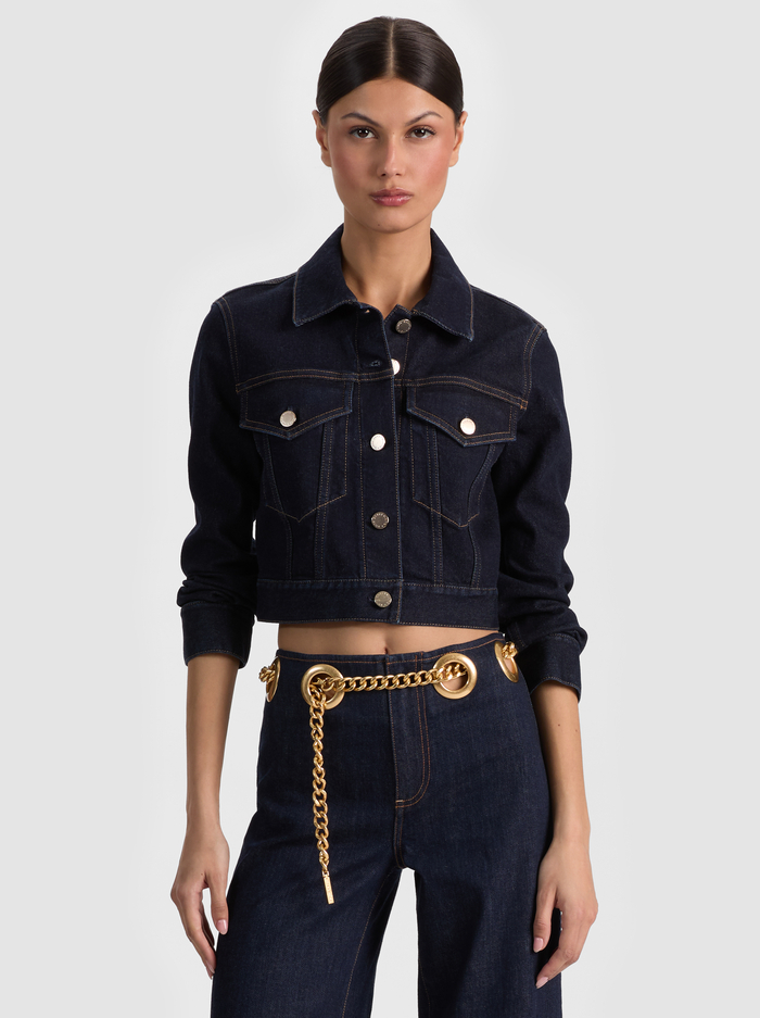 CHLOE DENIM JACKET - DARK RINSE - ALICE + OLIVIA