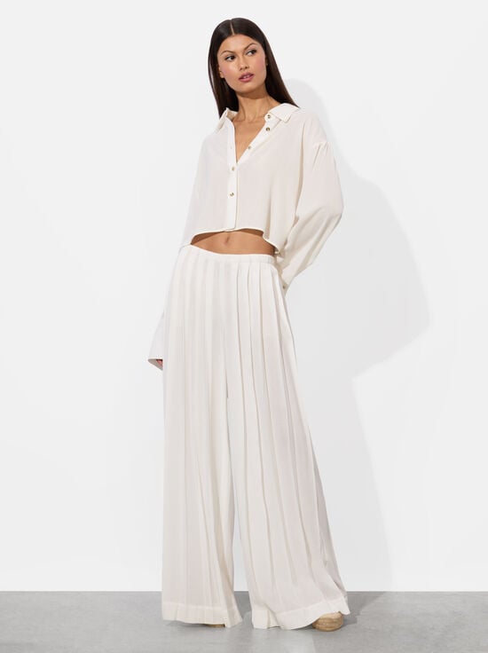 OFF WHITE-JENNA PLEATED PULL ON PANT