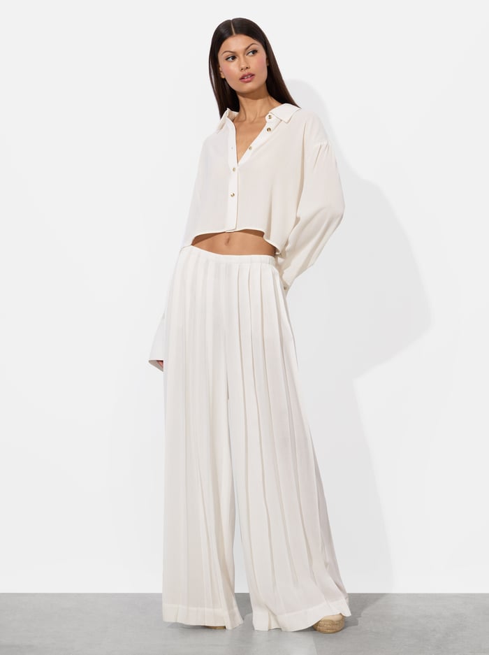JENNA PLEATED PULL ON PANT - OFF WHITE image 4 - Alice And Olivia