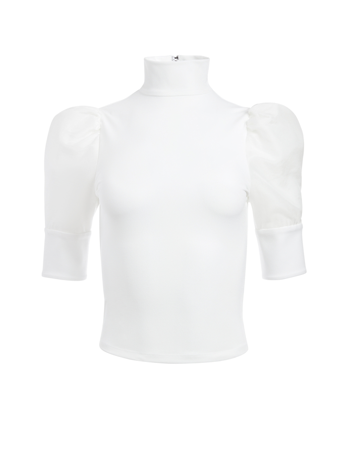 MCKAYLA TURTLENECK CROP TOP - OFF WHITE image 5 - Alice And Olivia