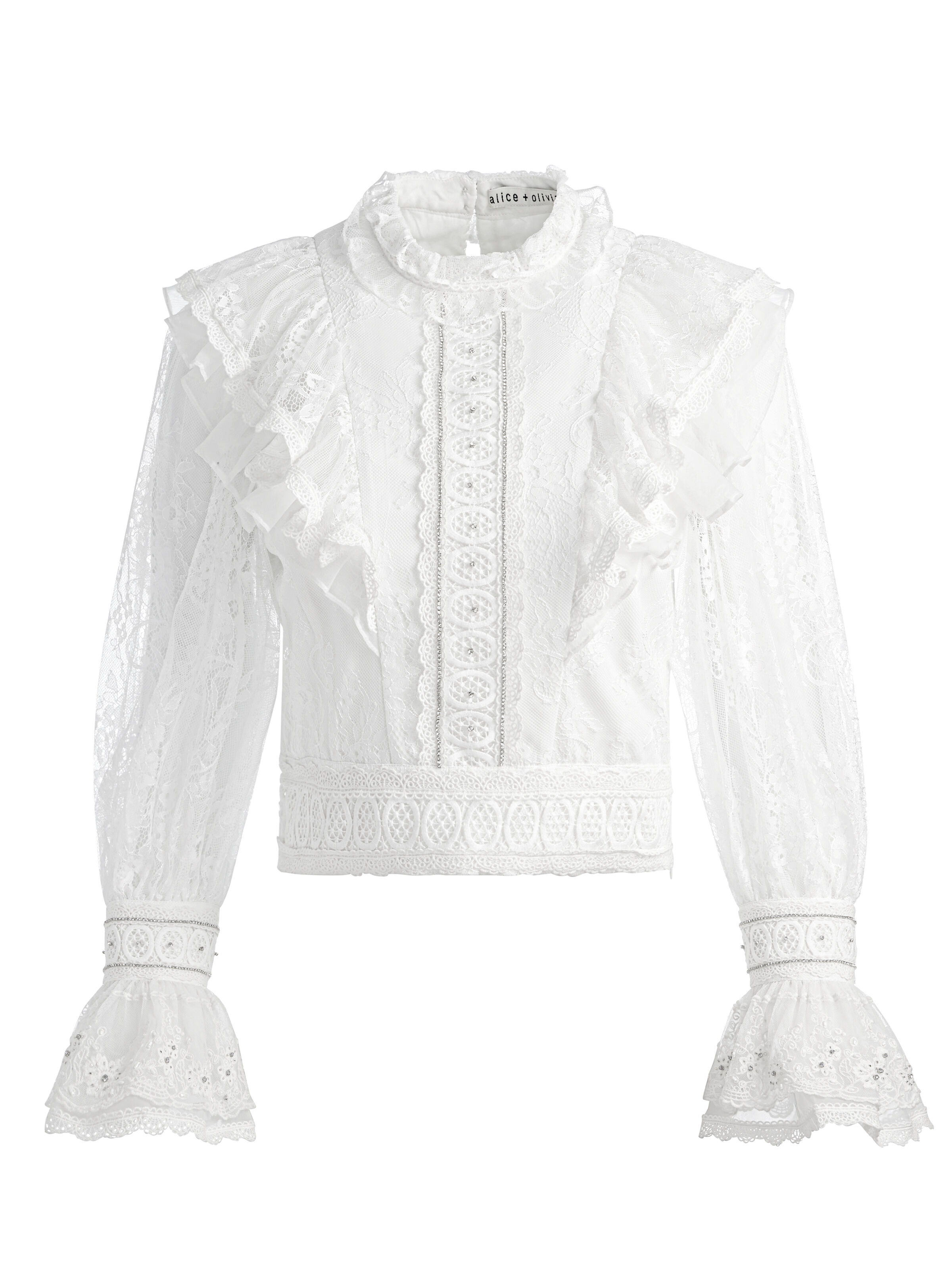 Delpha Embellished Top In Off White | Alice + Olivia Delpha Embellished Top In Off White | Alice + Olivia