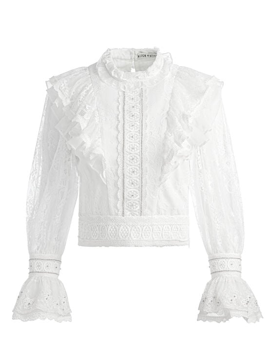 OFF WHITE-DELPHA EMBELLISHED TOP