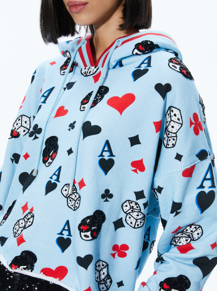 SUNNY BOXY CROPPED HOODIE - ICE MULTI image 3 - Alice And Olivia