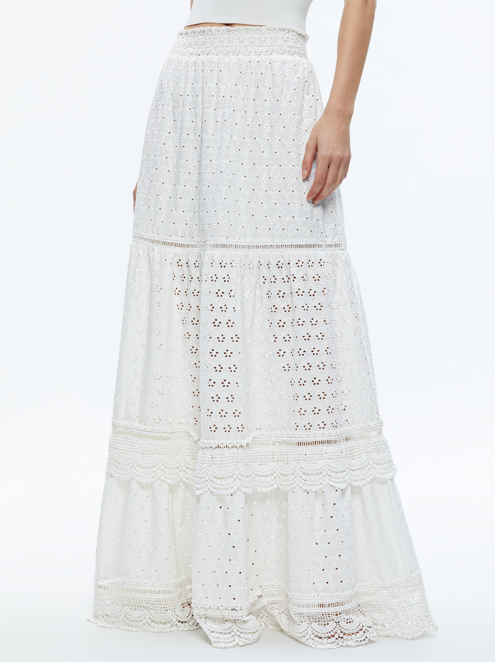 REISE PANELLED MAXI SKIRT - OFF WHITE - Alice And Olivia