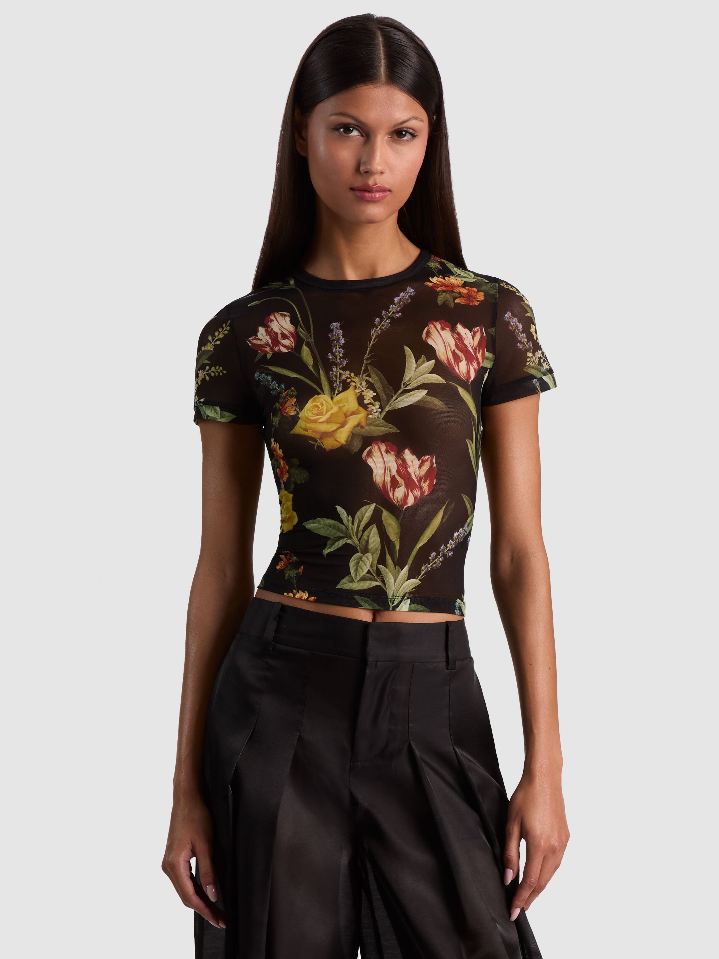 トップス Alice Auaa 'Garden for a Zealot' tee TESS TEE in DESERT SPRIGS BLACK | ALICE + OLIVIA